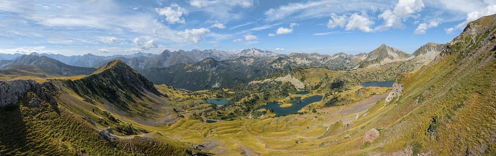 Panorama Lacs du Bastan gemaakt met de drone. Hautes Pyrénées