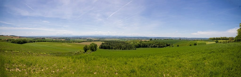 Uitzicht vanaf D35 na het plaatsje Cintegabelle