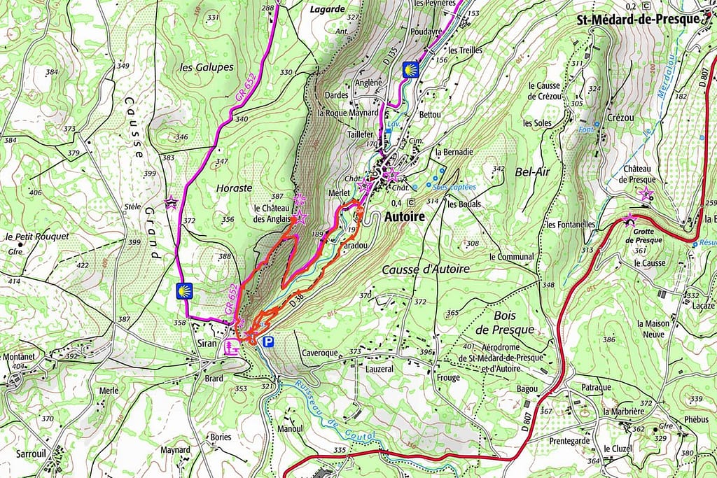 Wandelkaart d'Autoire