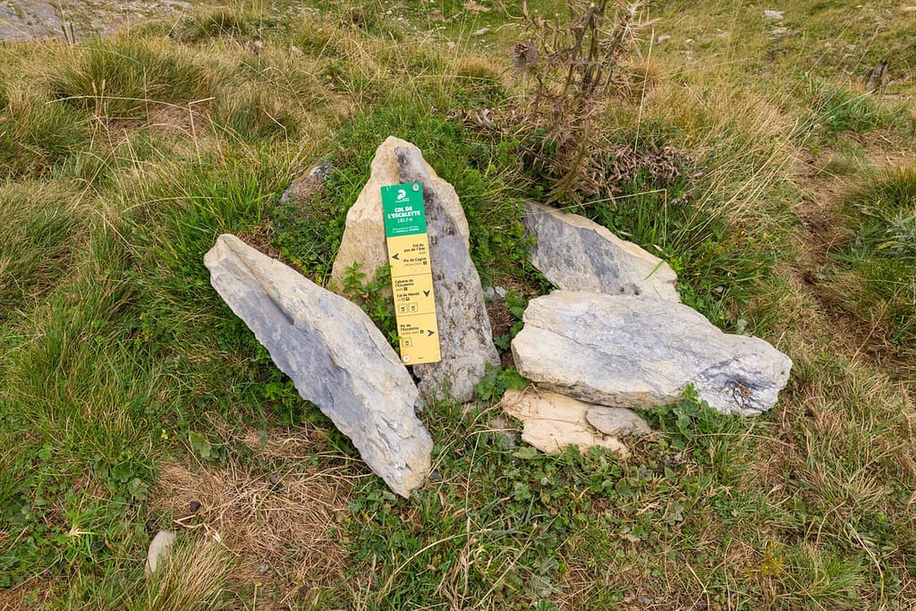 Wegwijzer bij Pic de l'Escalette