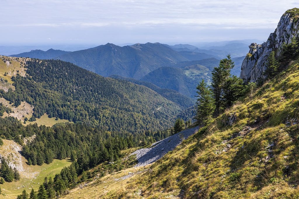 Uitzicht vanaf Col de l'Escalette in de Pyreneeën