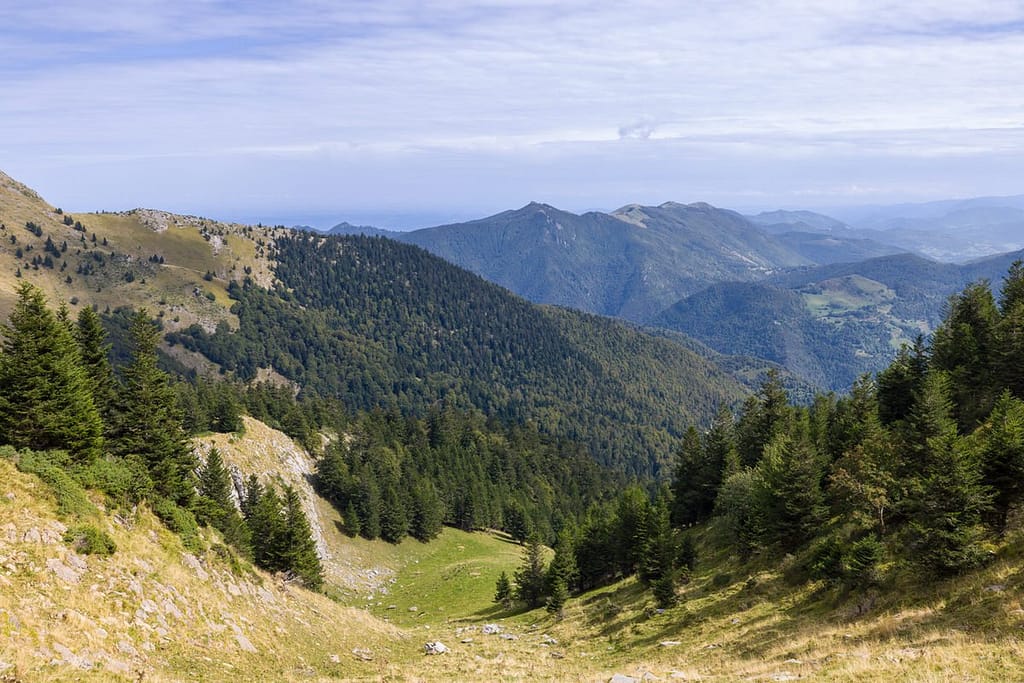 Uitzicht vanaf Col de l'Escalette in de Pyreneeën