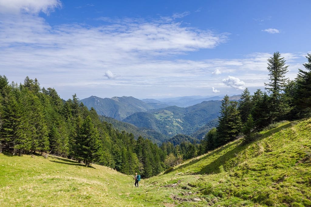 Afdaling vanaf Col de l'Escalette in de Pyreneeën