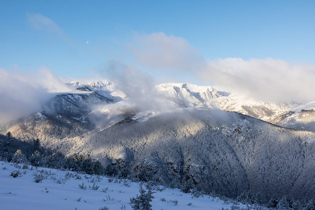 Uitzicht op de Pyreneeën vanaf Parking bij Plateau de Beille