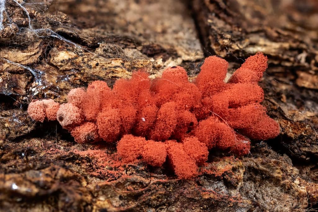 Arcyria insignis var. major, Helroze netwatje