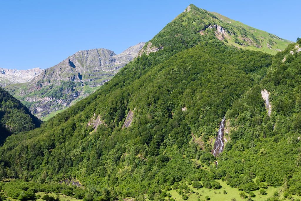 Uitzicht op Cascade Chevvelure de la Madelaine