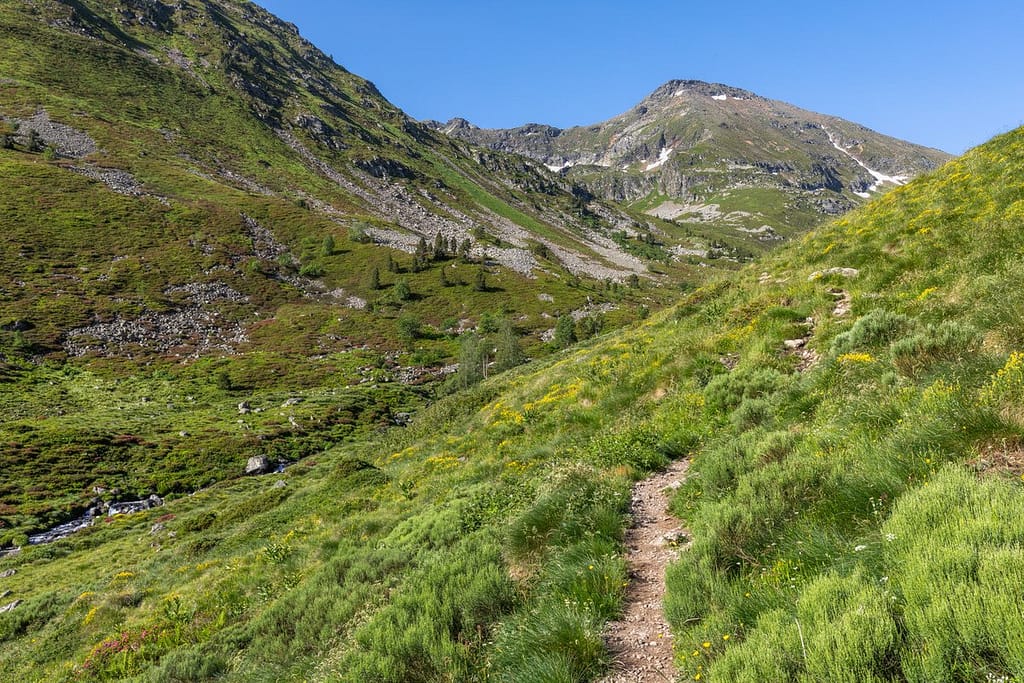 Uitzicht langs wandeling naar Étangs de Fontargente