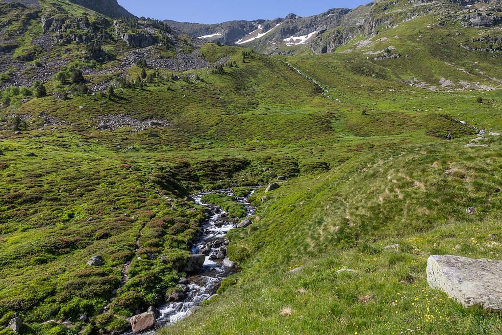 Uitzicht langs wandeling naar Étangs de Fontargente