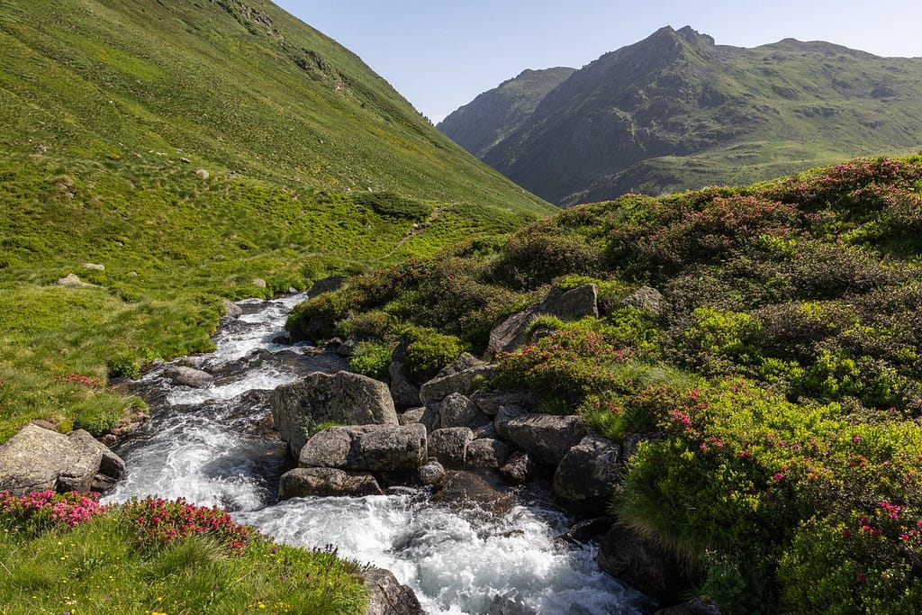 Uitzicht langs wandeling naar Étangs de Fontargente