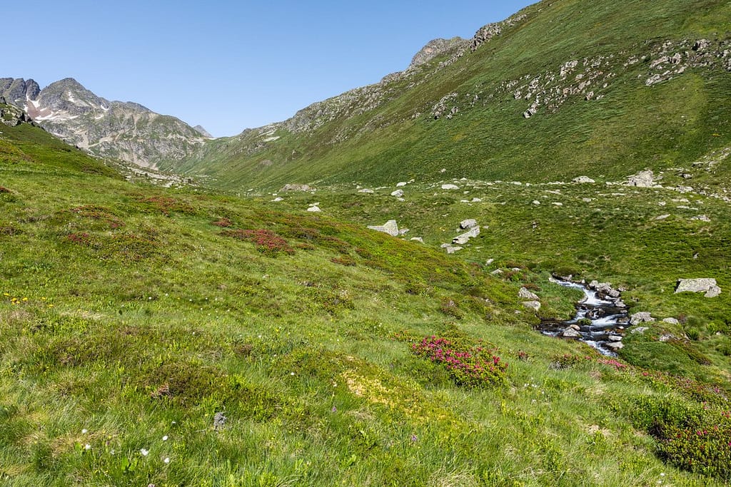 Uitzicht langs wandeling naar Étangs de Fontargente
