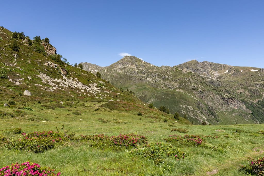 Uitzicht langs wandeling naar Étangs de Fontargente
