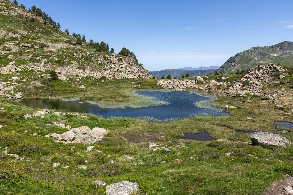 Uitzicht langs wandeling naar Étangs de Fontargente