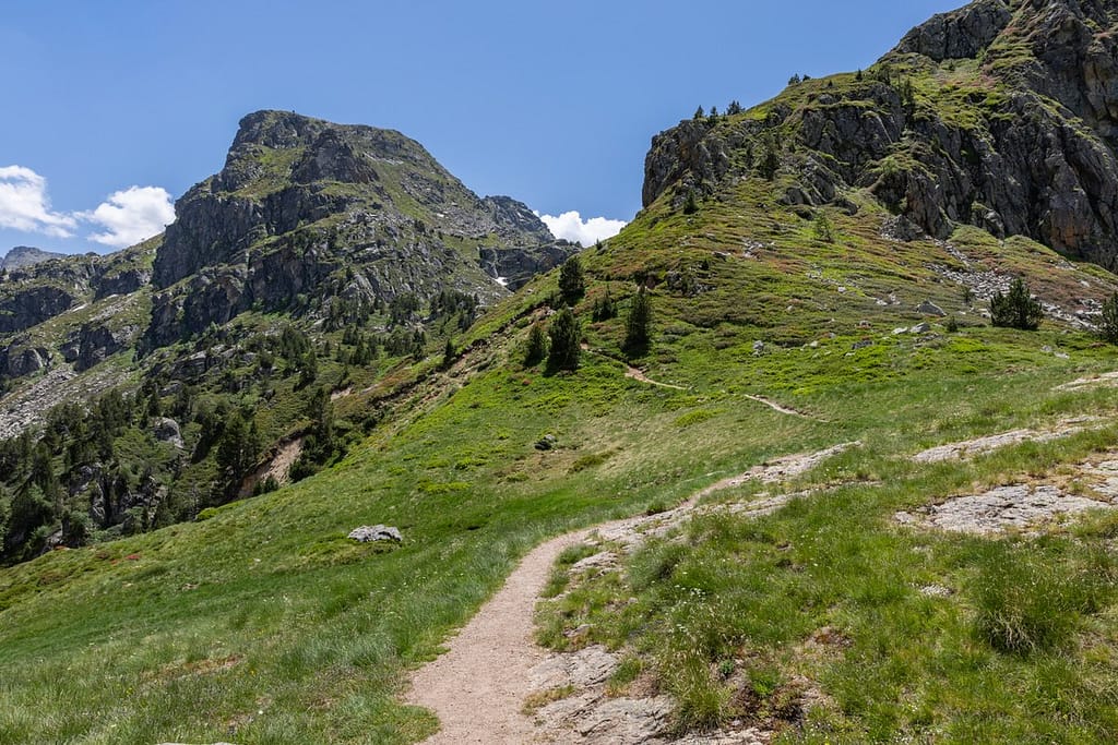 Uitzicht langs wandeling naar Étangs de Fontargente