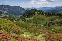 Uitzicht op Pyreneeën bij Pic du Tarbésou